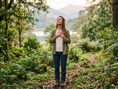 Mujer respiracion